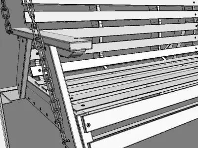 Wooden Swing 11 3D model