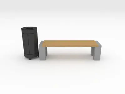 Bench Park 37 Low-poly 3D model