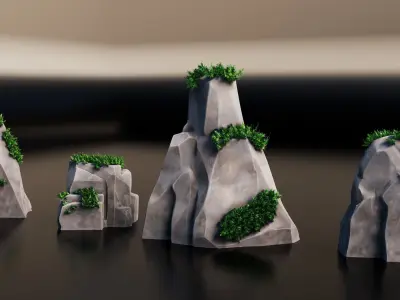Rocks Low-poly 3D model order
