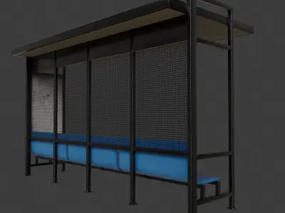 Bus Stop Low-poly 3D model