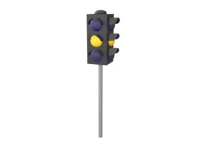 Traffic Light v2 003 Low-poly 3D model
