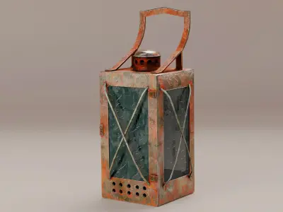 Soviet Railway Candle Lantern PBR Low-poly 3D model