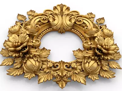 Cartouche classic decorative ornament cnc 3d printing stl 06 3D print model purchase