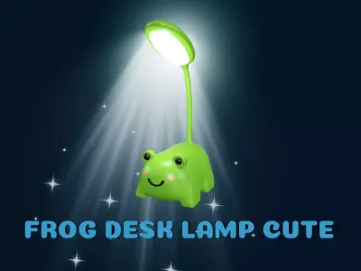 Frog Desk Lamp Cute  Low-poly 3D model