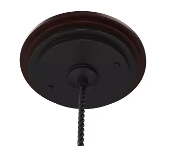 Industrial Pendant Lamp with Metal Shade Hanging Low-poly 3D model