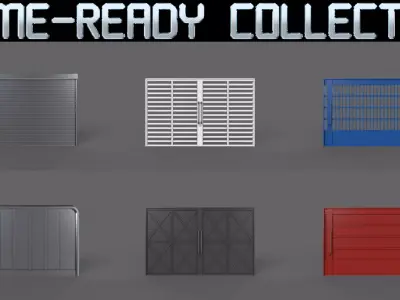 PBR Industrial Gates 3D Model Pack