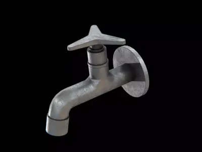 Tap chrome dirt Low-poly 3D model