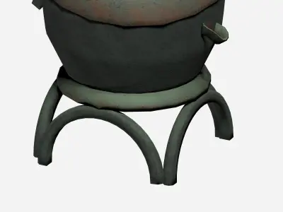 Boiler and pot shaped street dust waste bin Low-poly 3D model