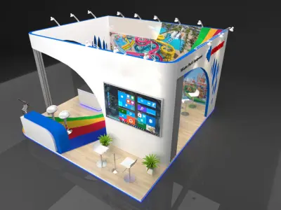 Exhibition Stand - 6m x 6m 3D model 3D model