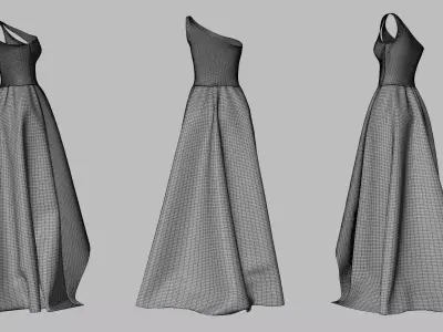 Dress 28 Light Burst Static Low-poly 3D model