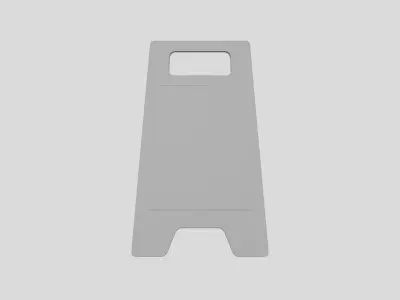 Caution Sign Board - Geometry Only No Textures No Materials 3D model