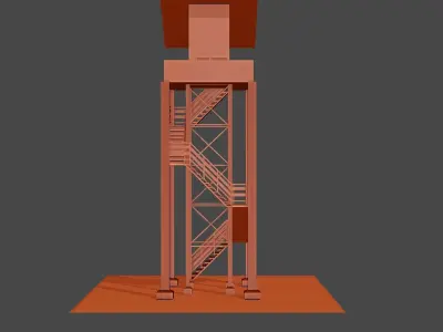 Defence Tower  lowpoly 3D Low-poly 3D model
