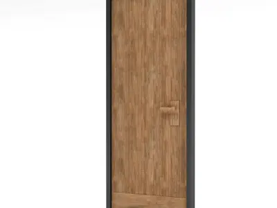 A modern wooden door Low-poly 3D model