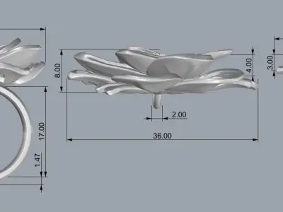 Lotus Flower Set 3D print model