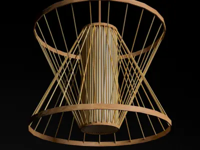 Rattan Lighting Set 8 3D model