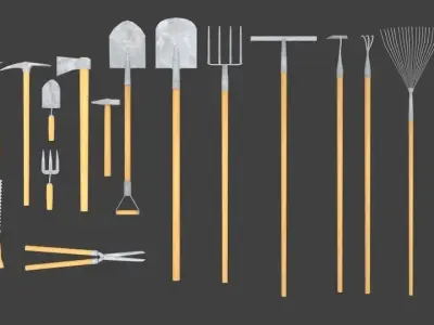 Garden tools Free low-poly 3D model