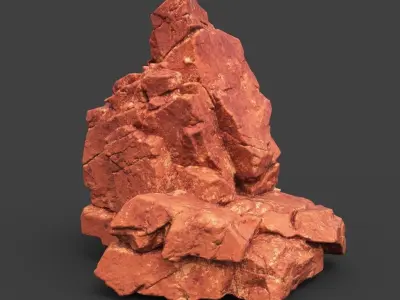 Low poly Sandstone Cracked Rock 220124 Low-poly 3D model