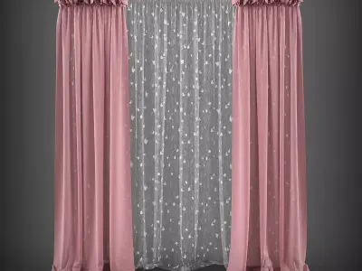 Curtain 3D model 7 curtains 3D model