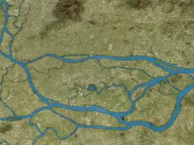 Guangzhou - 3D City Topography Terrain 3D Model Pack