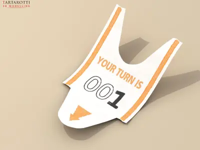 Queue ticket 3D model