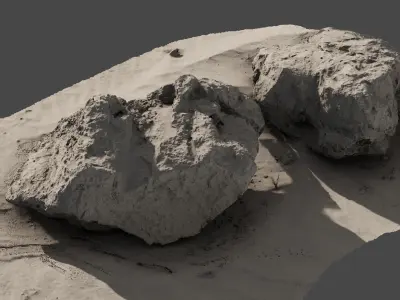 Rock07 two rocks 3D model