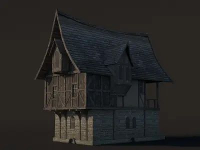 Fantasy Medieval House 04 3D model