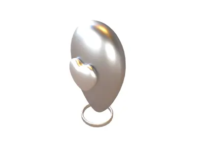 Love Location Tag Icon v1 010 Low-poly 3D model