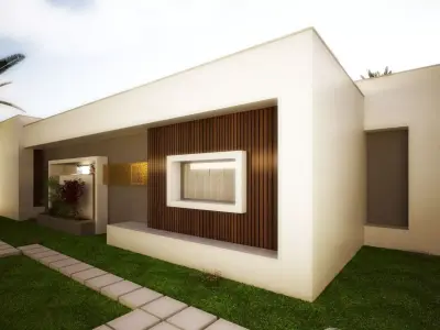 3D Model  Modern Single-Story House Low-poly 3D model