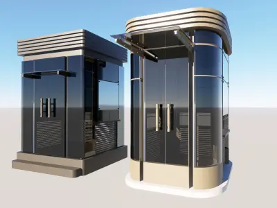 3D Guard post portal gate 3D model