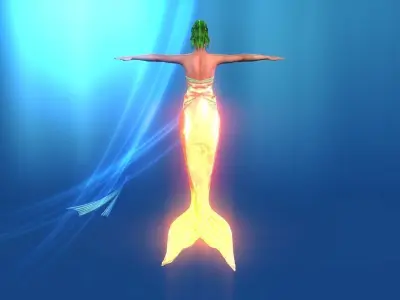 A Mermaid Low-poly 3D model