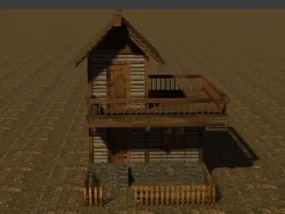 Medieval house seven 4 Low-poly 3D model