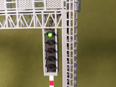Railway double signal bridge 1-87 resin 3D print model