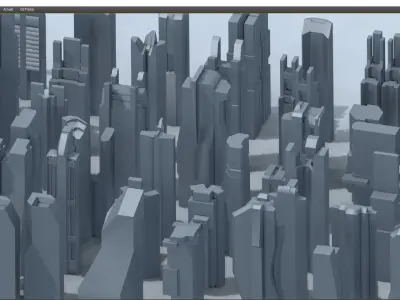 futuristic architecture set - 20 3D model