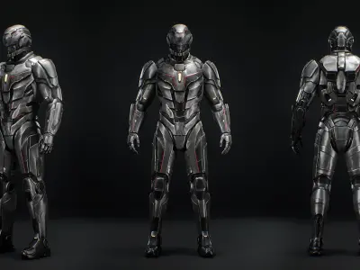 Sci-fi Mech Low-poly 3D model