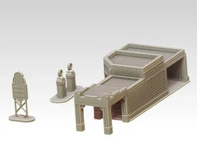 Metropolis Gas Station 3D print model