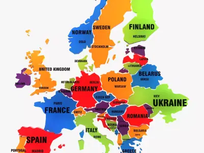 Europe Map 3D model