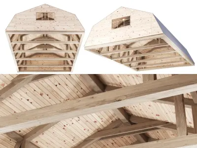 Wooden Ceiling V14  3D model