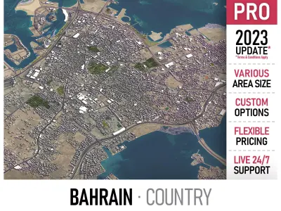 Bahrain - 3D City Model Low-poly 3D model