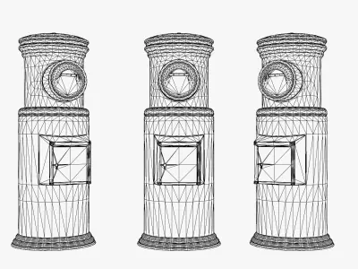 Japanese Mailbox Low-poly 3D model