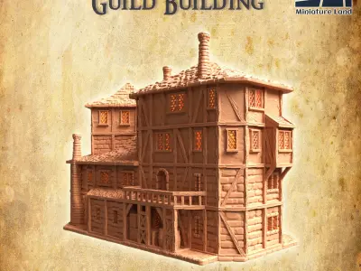 Adventurer Guild Building Tabletop Terrain 28 MM 3D print model