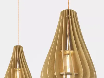 warmly-handmade-wood-pendant-lamps pendant light made from wood 3D model
