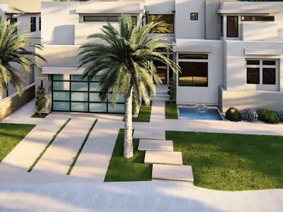 3D Exterior Scene 3D model design garden and landscape 3D model