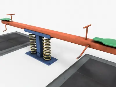 See-saw playground Low-poly 3D model