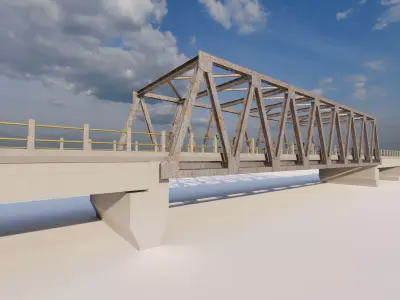 Structural engineering of Metal bridge structure 3D model