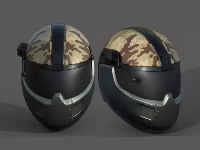 Helmet scifi military combat 3d model low poly futuristic  Low-poly 3D model