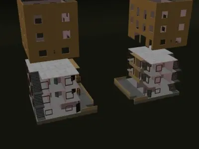 Interior and Exterior Buildings 3D model