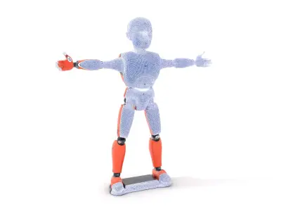 Orange Robot Mannequin model pack Low-poly 3D model