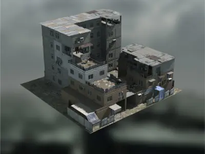 Sprawling Slums Low-poly 3D model