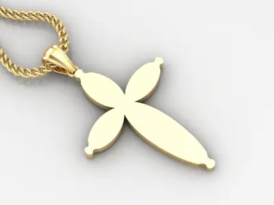 Light Gold 18K Cross Pendant 1CP076 3D print model