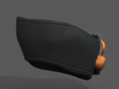 Gas mask respirator scifi futuristic 3d model  Low-poly 3D model